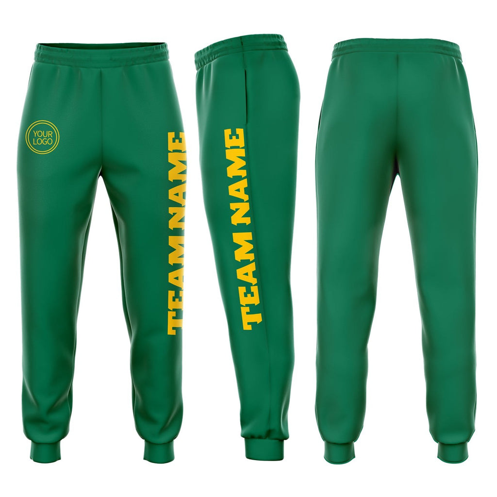 Custom Kelly Green Gold Fleece Jogger Sweatpants photo 1