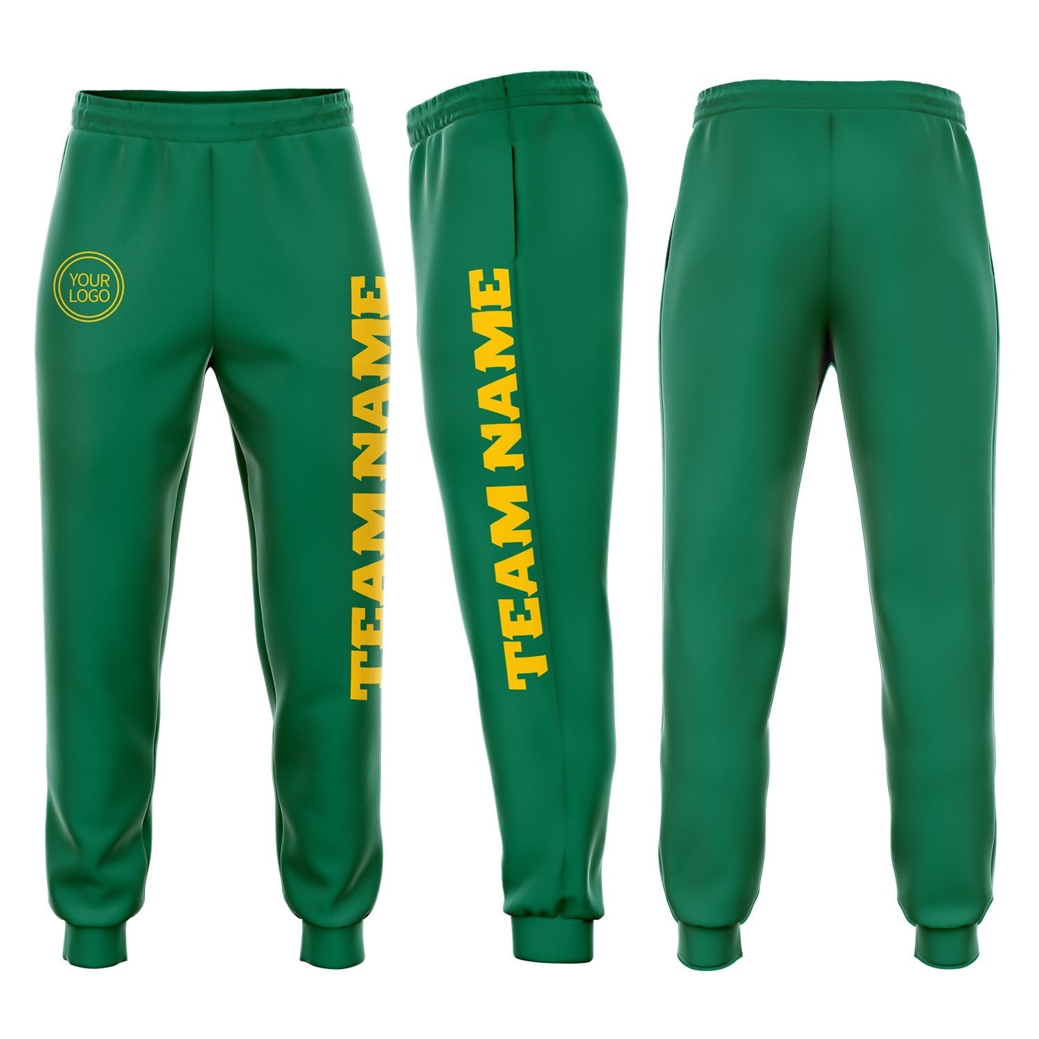Custom Kelly Green Gold Fleece Jogger Sweatpants photo 1