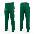 Custom Kelly Green White Fleece Jogger Sweatpants