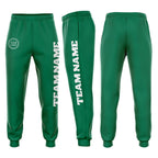 Custom Kelly Green White Fleece Jogger Sweatpants photo 1