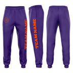 Custom Purple Orange Fleece Jogger Sweatpants photo 1