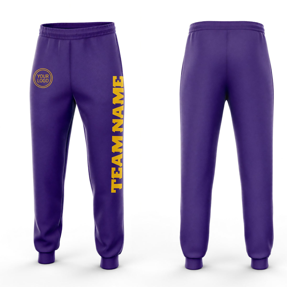 Custom Purple Gold Fleece Jogger Sweatpants