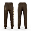 Custom Brown Cream Fleece Jogger Sweatpants