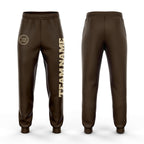 Custom Brown Cream Fleece Jogger Sweatpants