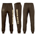 Custom Brown Cream Fleece Jogger Sweatpants photo 1
