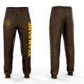 Custom Brown Gold Fleece Jogger Sweatpants