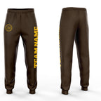Custom Brown Gold Fleece Jogger Sweatpants