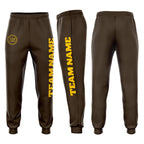 Custom Brown Gold Fleece Jogger Sweatpants photo 1