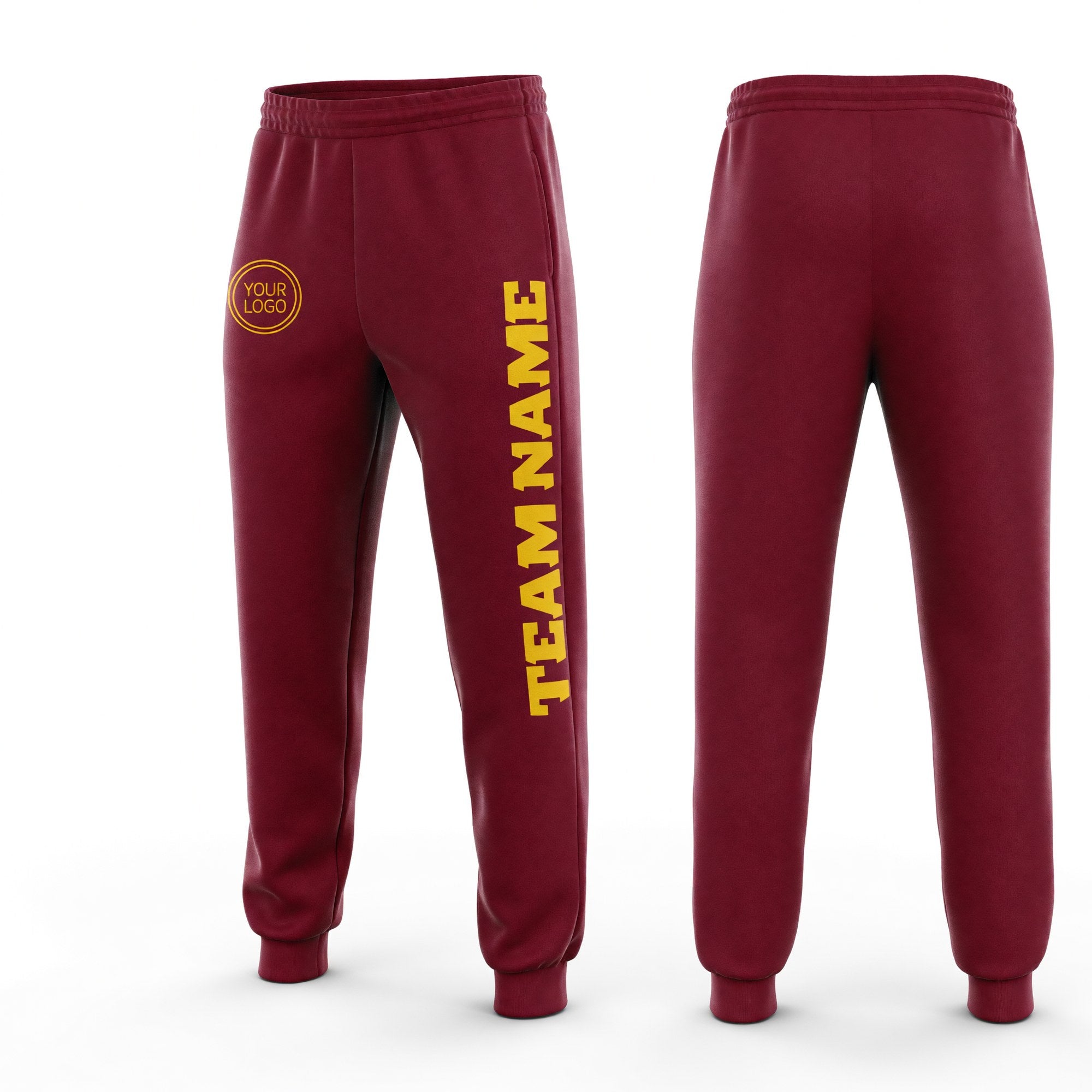 Custom Crimson Gold Fleece Jogger Sweatpants