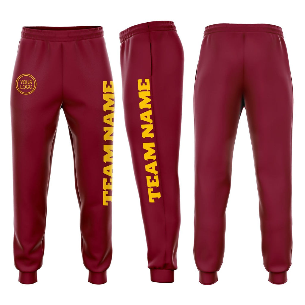 Custom Crimson Gold Fleece Jogger Sweatpants photo 1