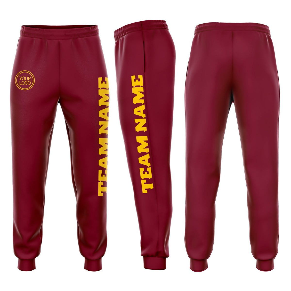 Custom Crimson Gold Fleece Jogger Sweatpants photo 1