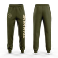 Custom Olive Cream Fleece Salute To Service Jogger Sweatpants
