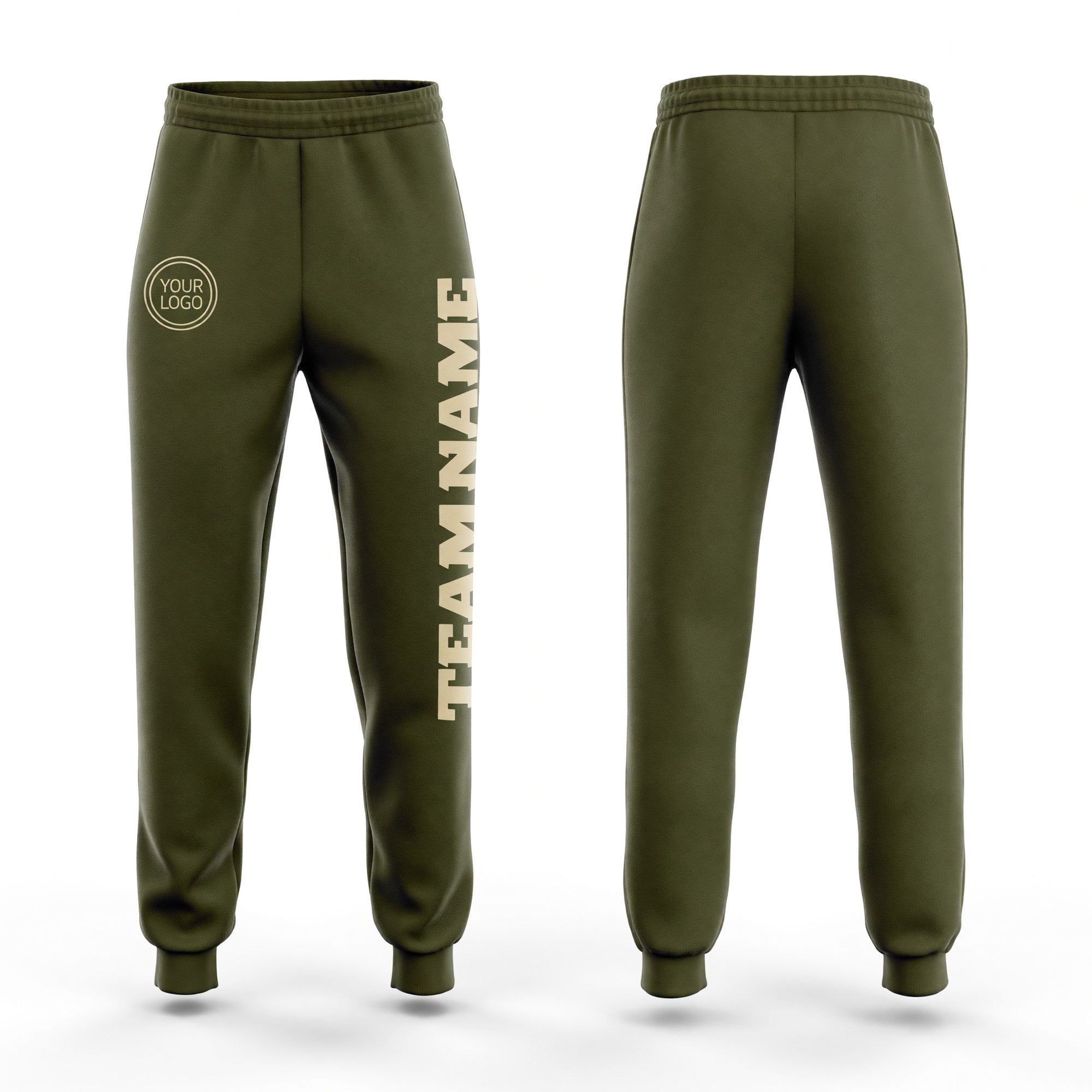 Custom Olive Cream Fleece Salute To Service Jogger Sweatpants