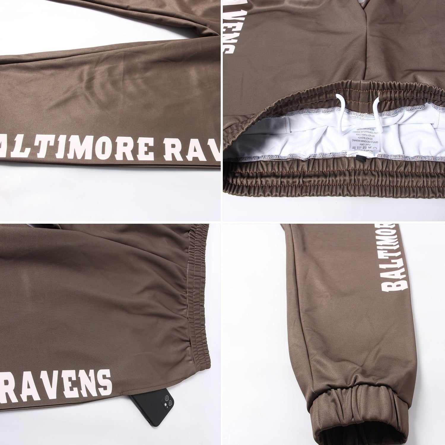 Custom Olive Cream Fleece Salute To Service Jogger Sweatpants photo 3