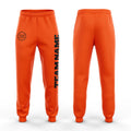 Custom Orange Black Fleece Jogger Sweatpants