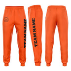 Custom Orange Black Fleece Jogger Sweatpants photo 1