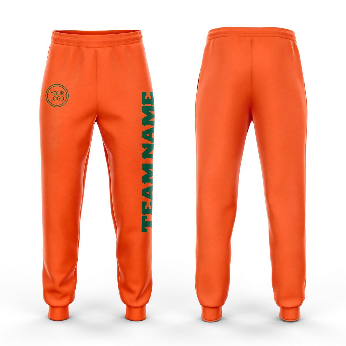 Custom Orange Kelly Green Fleece Jogger Sweatpants