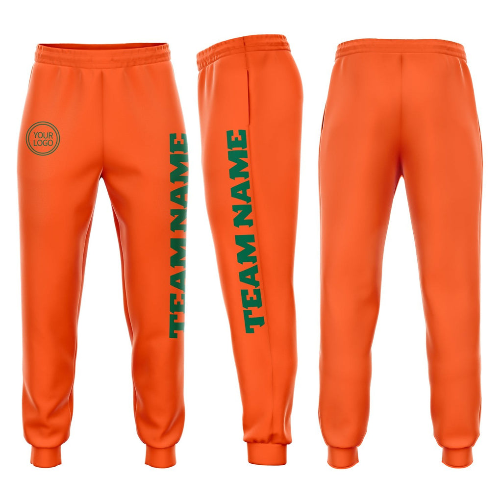 Custom Orange Kelly Green Fleece Jogger Sweatpants photo 1