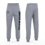 Custom Gray Black Fleece Jogger Sweatpants