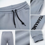 Custom Gray Black Fleece Jogger Sweatpants detail