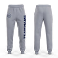Custom Gray Navy Fleece Jogger Sweatpants