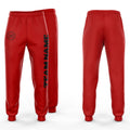 Custom Red Black Fleece Jogger Sweatpants