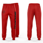 Custom Red Black Fleece Jogger Sweatpants