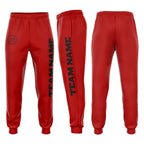 Custom Red Black Fleece Jogger Sweatpants photo 1