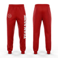 Custom Red White Fleece Jogger Sweatpants