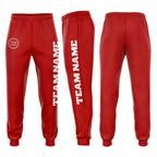 Custom Red White Fleece Jogger Sweatpants photo 1