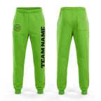 Custom Neon Green Black Fleece Jogger Sweatpants