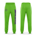 Custom Neon Green Purple Fleece Jogger Sweatpants