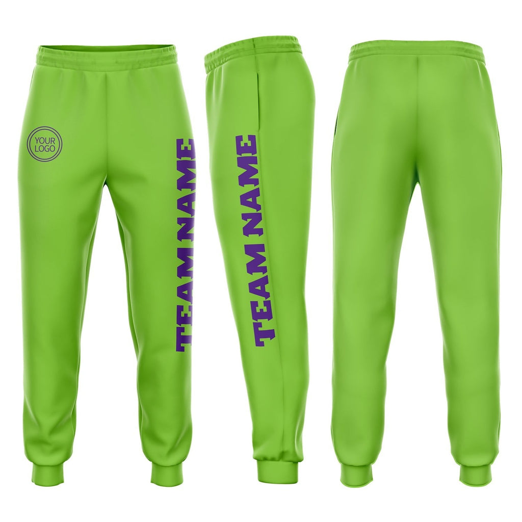 build neon green sweatpants purple jogger fleece sweatpants0111