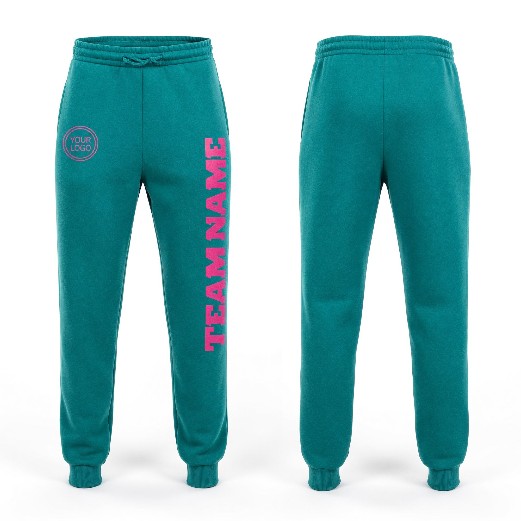 Custom Aqua Pink Fleece Jogger Sweatpants