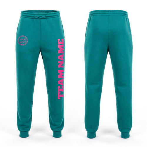 Custom Aqua Pink Fleece Jogger Sweatpants