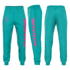 Custom Aqua Pink Fleece Jogger Sweatpants photo 1
