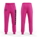 Custom Pink Black Fleece Jogger Sweatpants