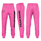 Custom Pink Black Fleece Jogger Sweatpants photo 1
