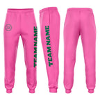 Custom Pink Kelly Green Fleece Jogger Sweatpants photo 1