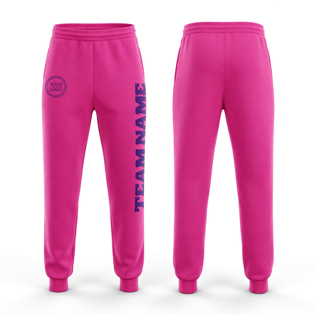 Custom Pink Purple Fleece Jogger Sweatpants