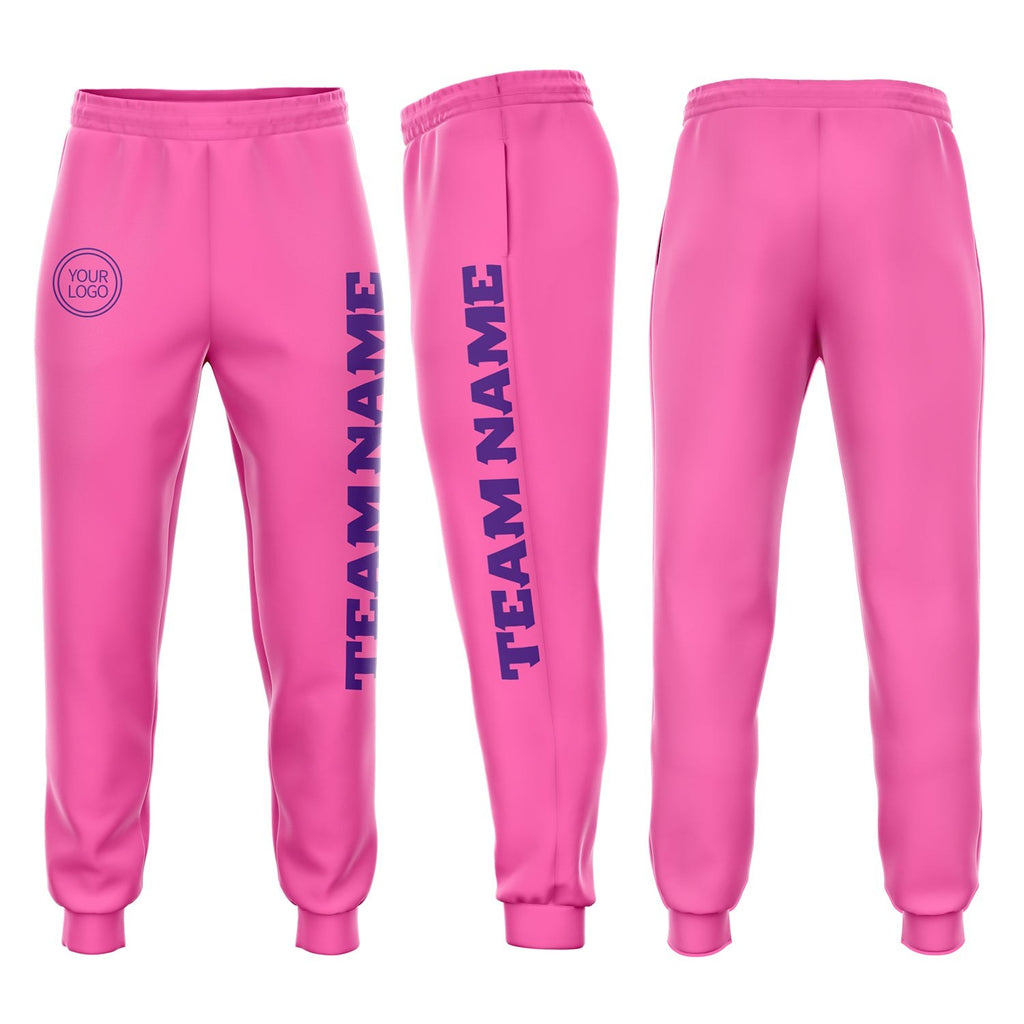 Custom Pink Purple Fleece Jogger Sweatpants photo 1