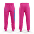 Custom Pink Light Blue Fleece Jogger Sweatpants