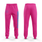 Custom Pink Light Blue Fleece Jogger Sweatpants