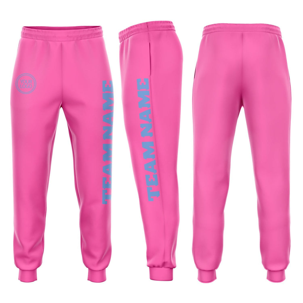 Custom Pink Light Blue Fleece Jogger Sweatpants photo 1