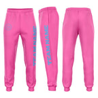 Custom Pink Light Blue Fleece Jogger Sweatpants photo 1