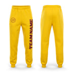 Custom Gold Crimson Fleece Jogger Sweatpants