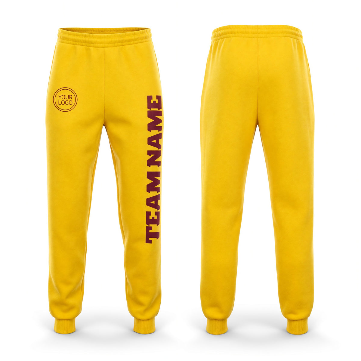 Custom Gold Crimson Fleece Jogger Sweatpants