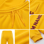 Custom Gold Crimson Fleece Jogger Sweatpants detail