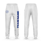Custom White Royal Fleece Jogger Sweatpants