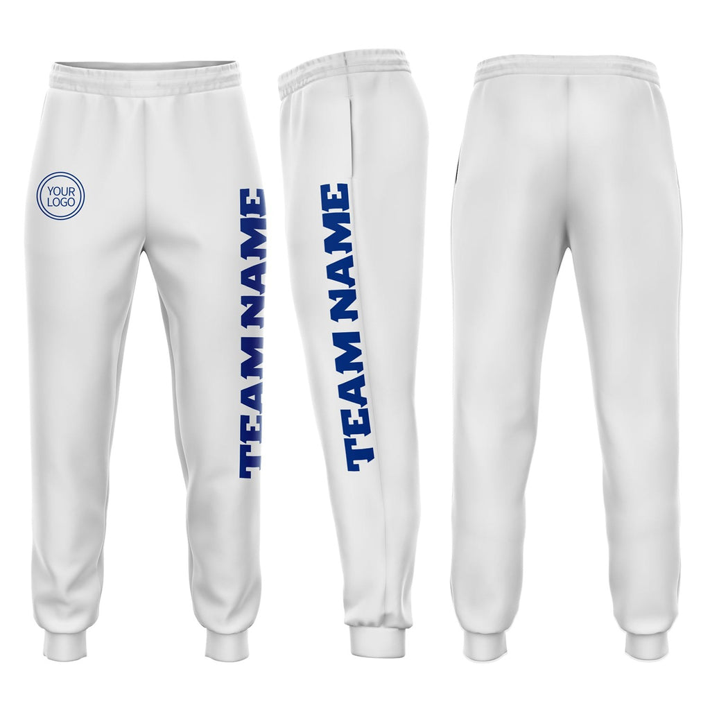 Custom White Royal Fleece Jogger Sweatpants photo 1